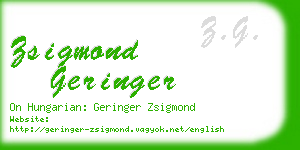 zsigmond geringer business card
